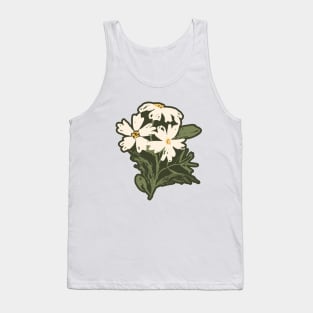 Three flowers on green background Tank Top